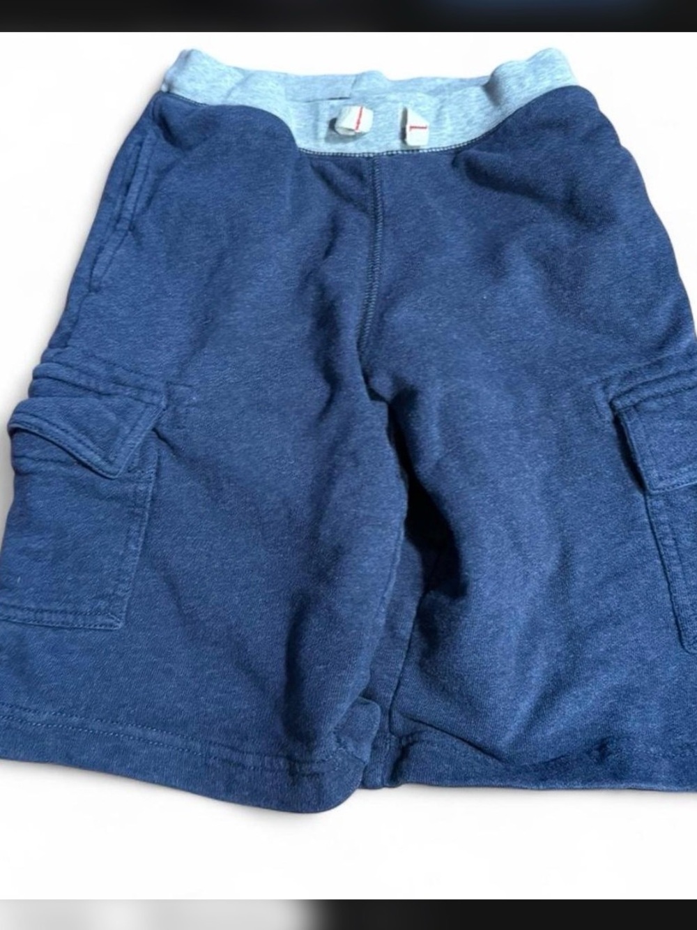 Hanna Andersson Navy Cargo Sweatshorts with Light Gray Waistband